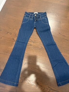 Free People Deep Blue Wide-Leg Flare Jeans